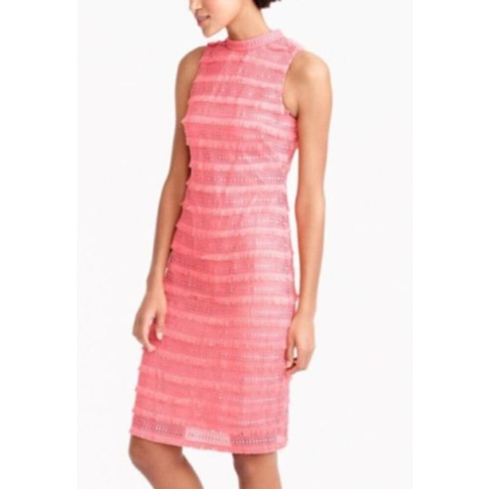 J.Crew Coral Fringe Sheath Dress size 4